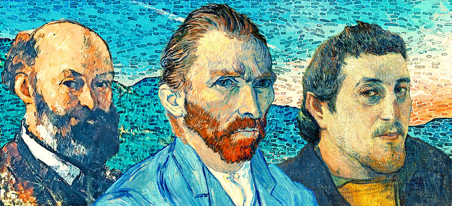 Portraits of post-impressionist painters Cezanne, van Gogh and Gauguin  Digital Art by Nicko Prints