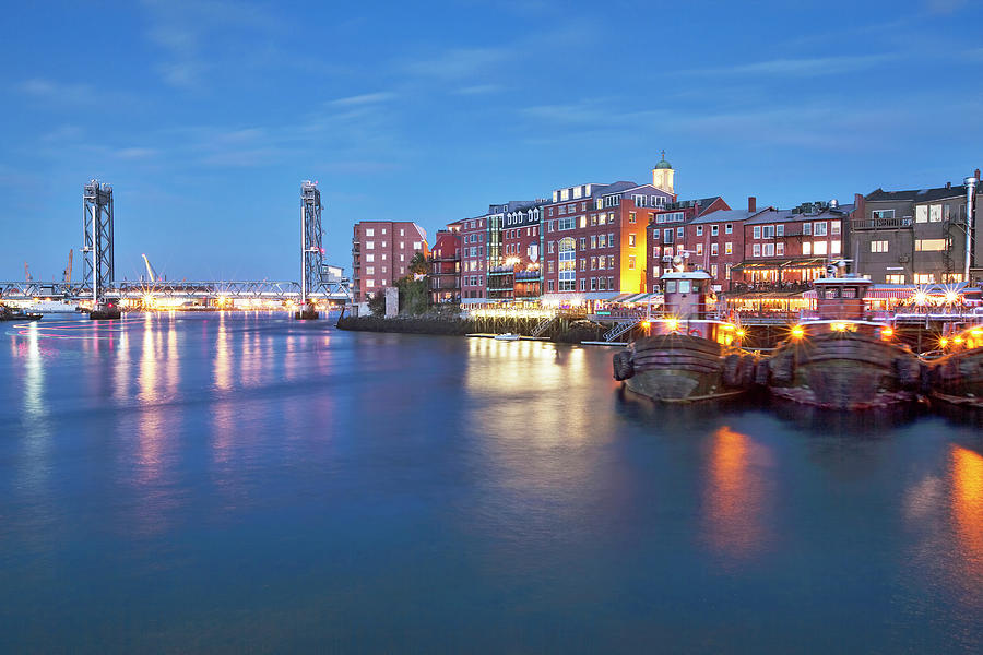 Portsmouth Blue Hour Photograph by Eric Gendron