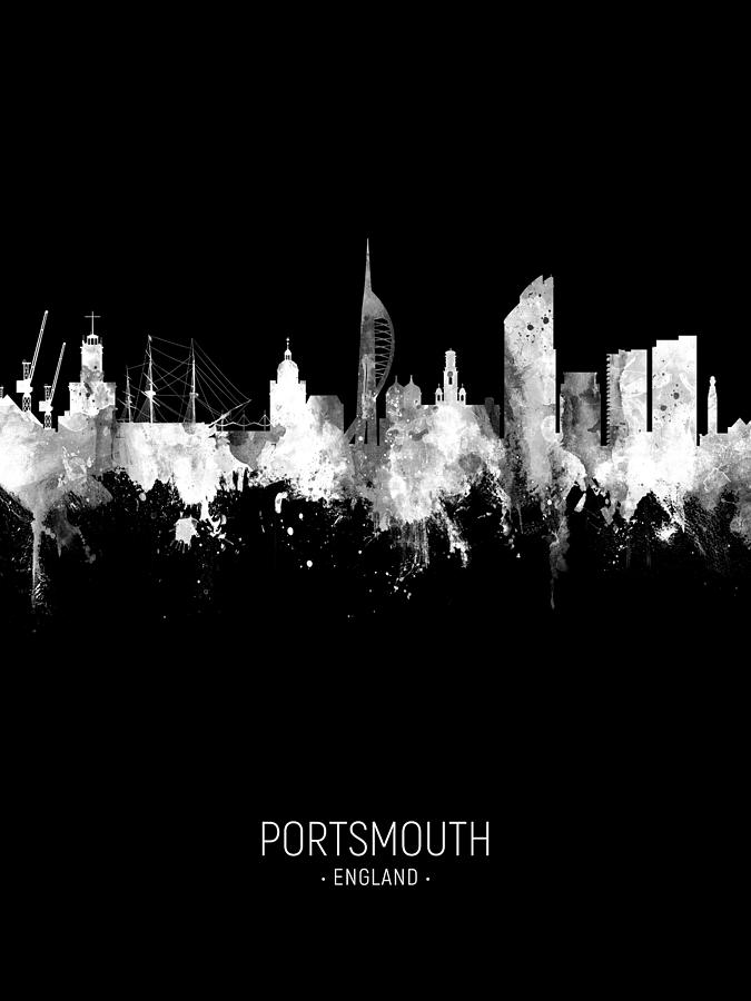 Portsmouth England Skyline #84 Digital Art by Michael Tompsett