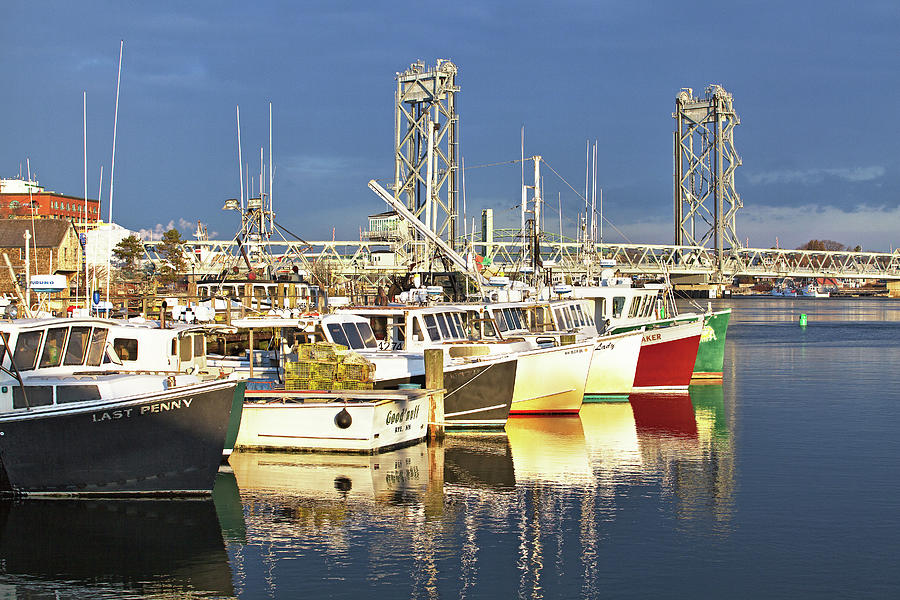 Portsmouth Fishing Boats at Sunrise Photograph by Eric Gendron