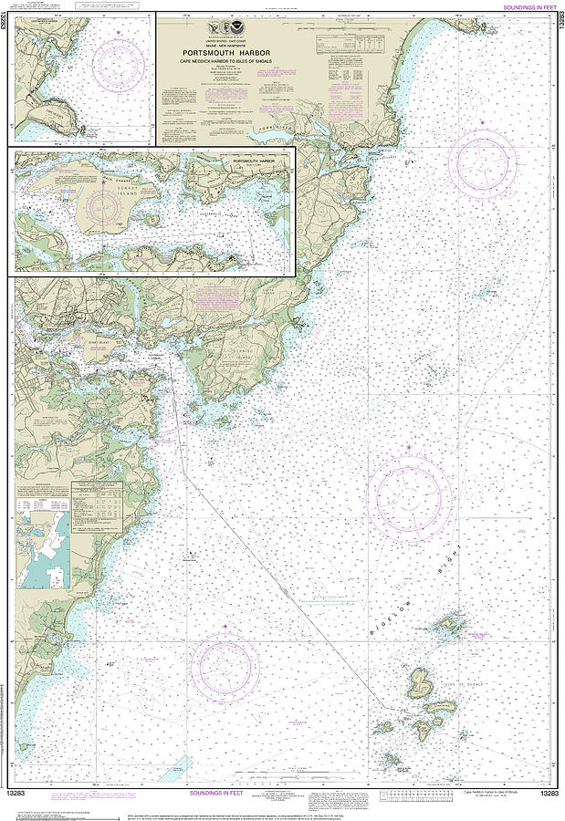 Portsmouth Harbor Nautical Chart 13283 Digital Art by John Gernatt ...