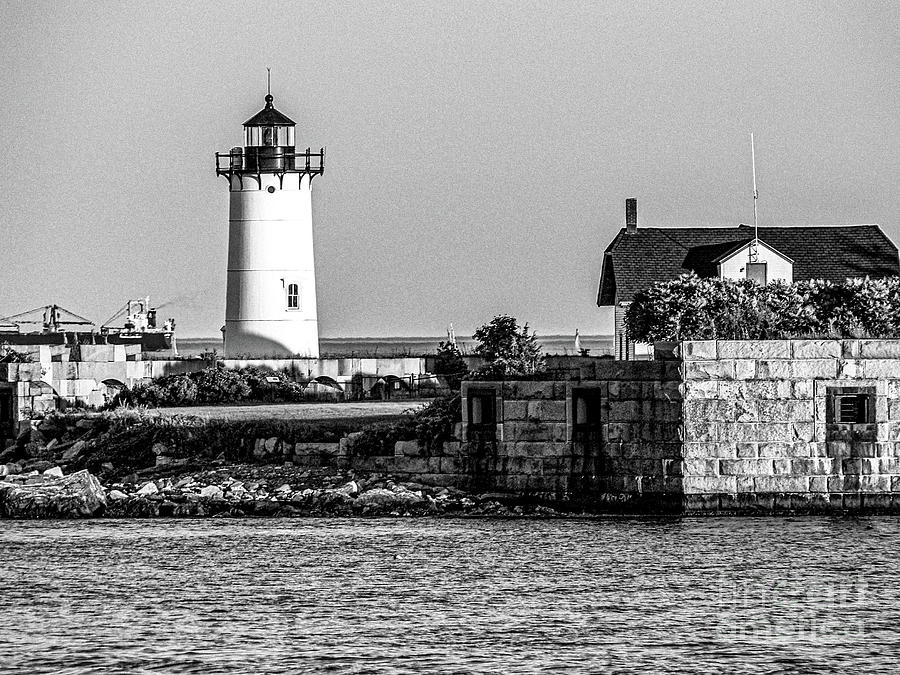Portsmouth Light BW Photograph by Kevin Fortier