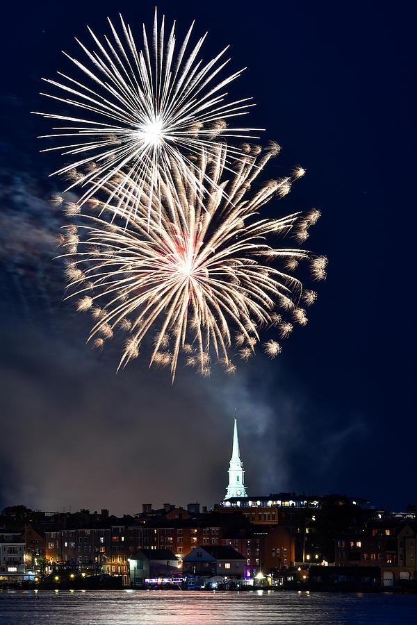 Portsmouth NH Fireworks 20213 Photograph by Dave O'Brien Fine Art