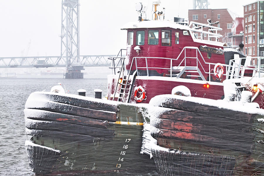 Winter Photograph - Portsmouth Tugs in a Blizzard by Eric Gendron