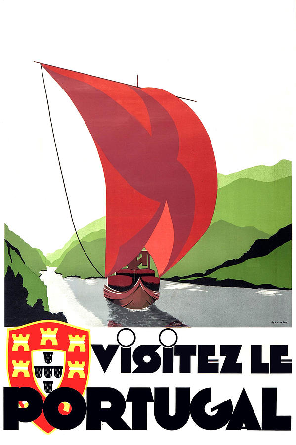 Vintage Digital Art - Portugal, Sailing Boat by Long Shot