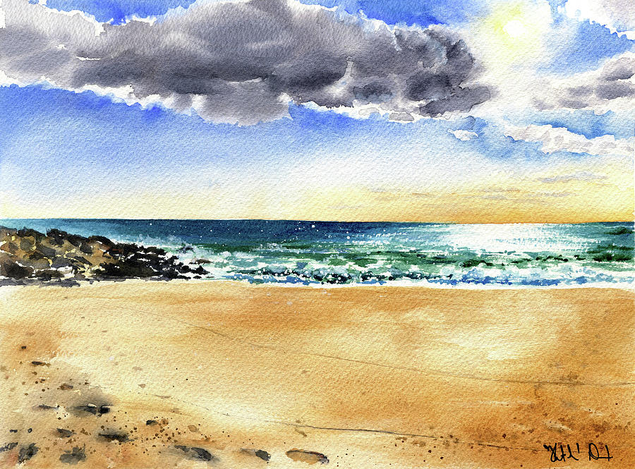 Portuguese Beach Painting by Dora Hathazi Mendes