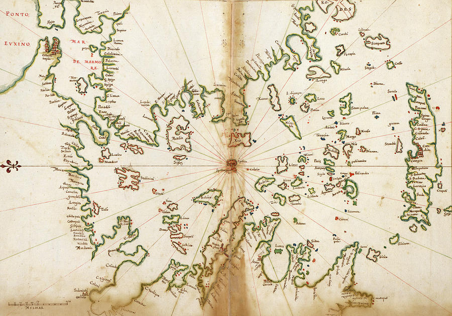 Portuguese map of Greece and The Agean Sea 1630 Drawing by Vintage Maps Portuguese map of Greece and The Agean Sea 1630 Drawing by Vintage Maps