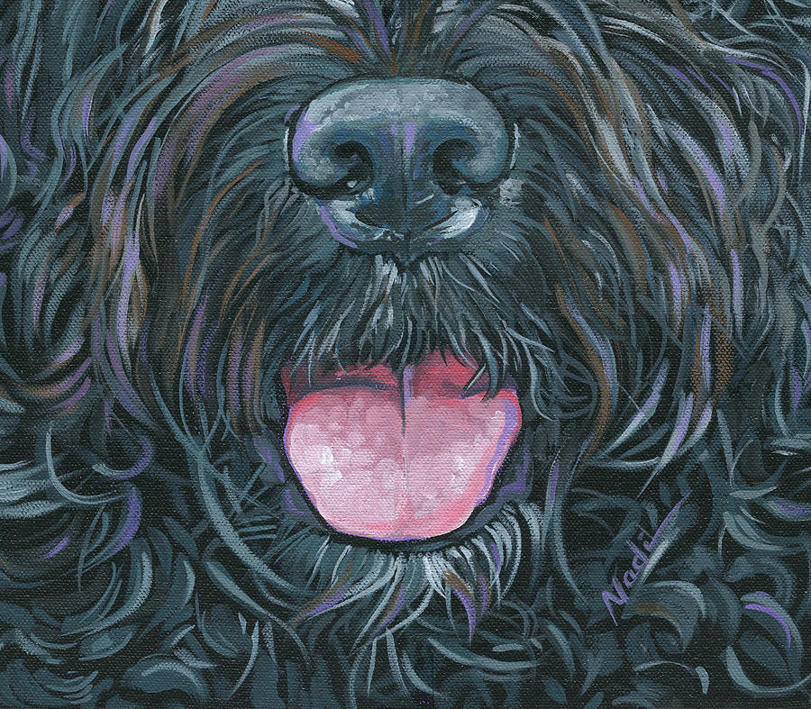Portuguese Water Dog Mask Painting by Nadi Spencer