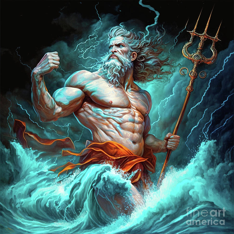 Poseidon 2 Painting by Mark Ashkenazi - Pixels