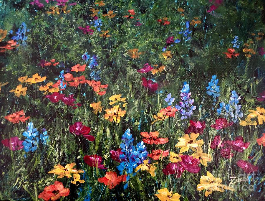 Posie Meadow Painting by Zan Savage
