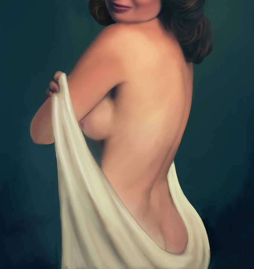 Posing Nude With a Towell Digital Art by Shelby