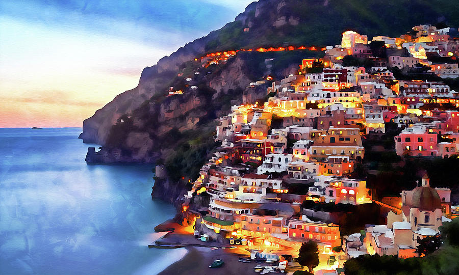 Positano, beauty of Italy - 20 Painting by AM FineArtPrints - Fine Art ...