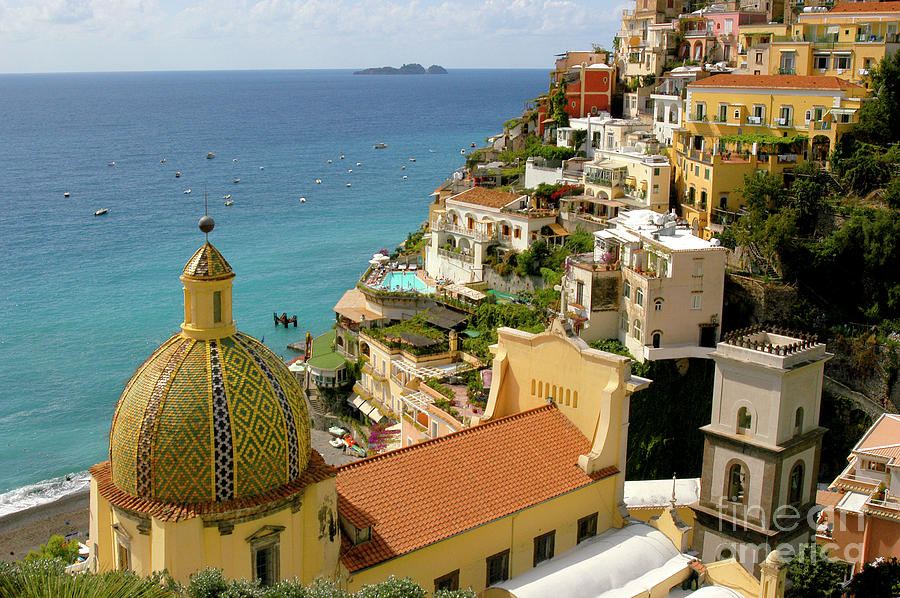 Positano village on the Amalfi coastline is a gem destination point in Sorrentinie, Italy. Photograph by Gunther Allen