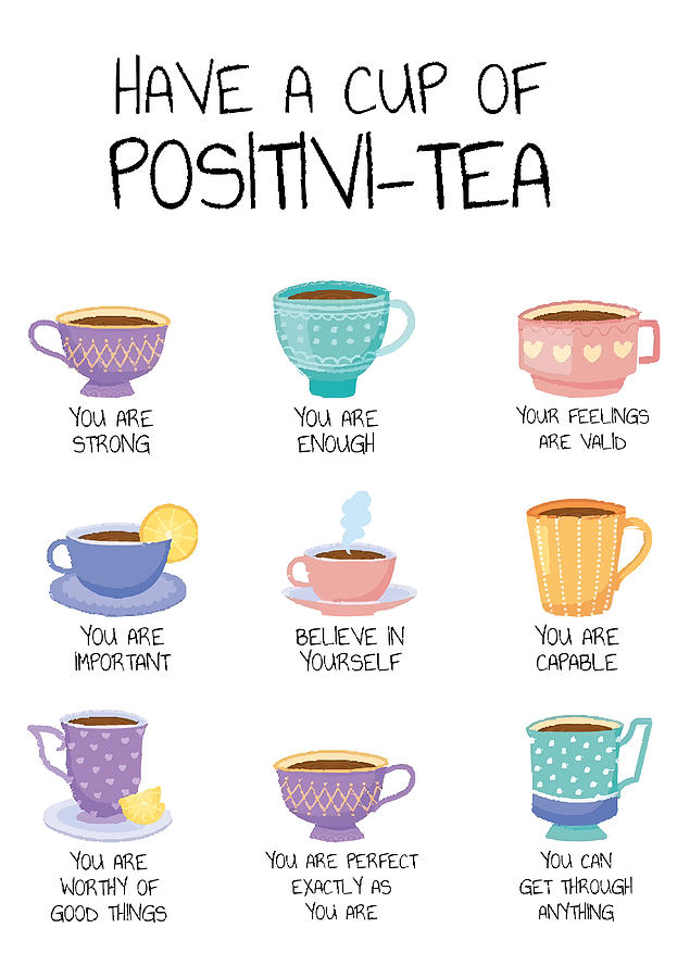 Positivitea Positivity Mental Health Therapy Painting by Murray Cook ...