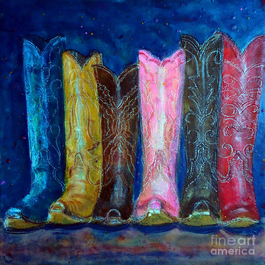 Posse Boots Painting by Amy Stielstra