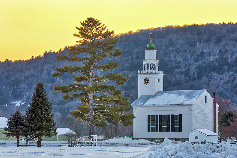 Post Mills Congressional Church West Fairlee Vermont  Photograph by Juergen Roth