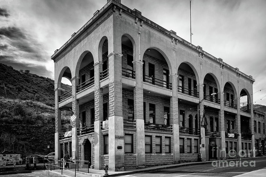 Post Office And Copper Queen Library Bw Photograph
