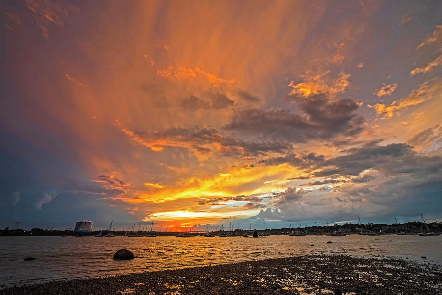 Post Storm Sunset on Dead Horse Beach Salem Massachusetts Salem Willows Photograph by Toby McGuire
