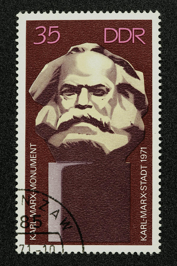 Postage stamp Karl Marx German Democratic Republic Photograph by Clu