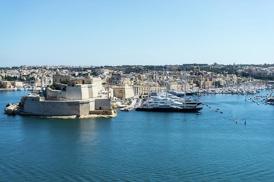 Postcard from Malta - Grand Harbour Superyachts  Photograph by Georgia Mizuleva