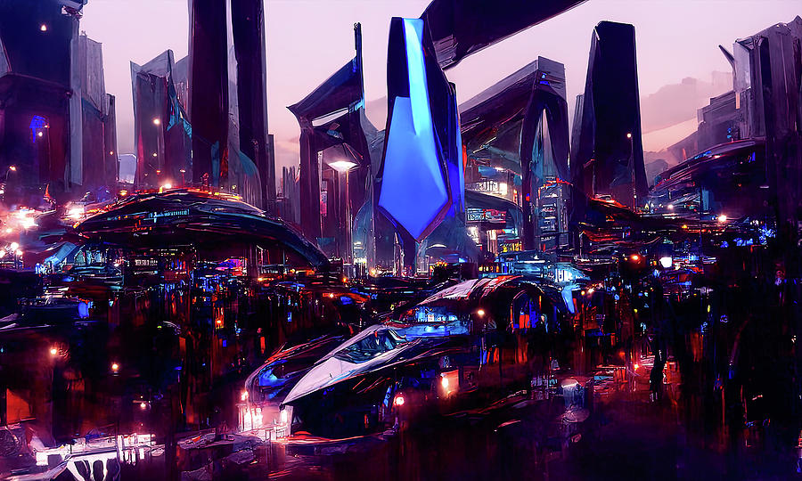 Postcards from the Future - Neon City, 10 Painting by AM FineArtPrints