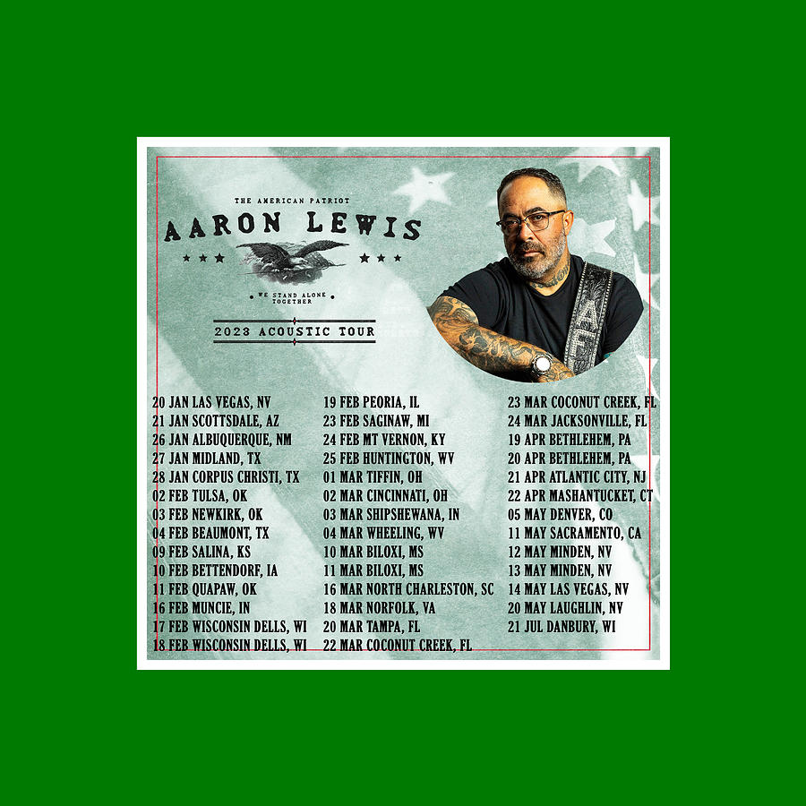 Poster Aaron Lewis The Acoustic Tour Dates 2023 Hg01 Digital Art by