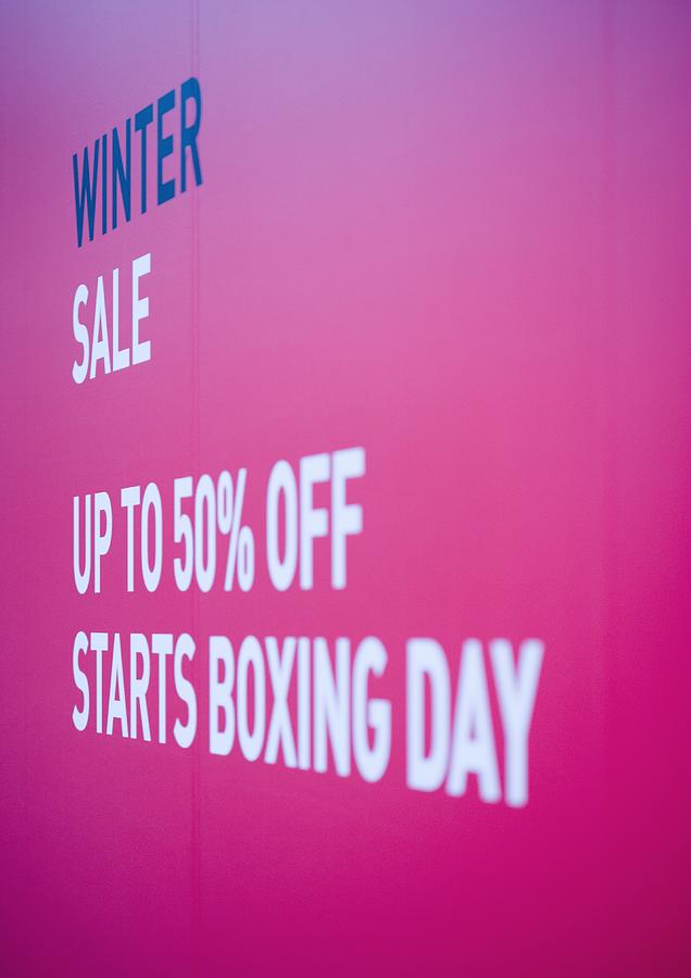 Poster announcing winter sale Photograph by Michele Constantini