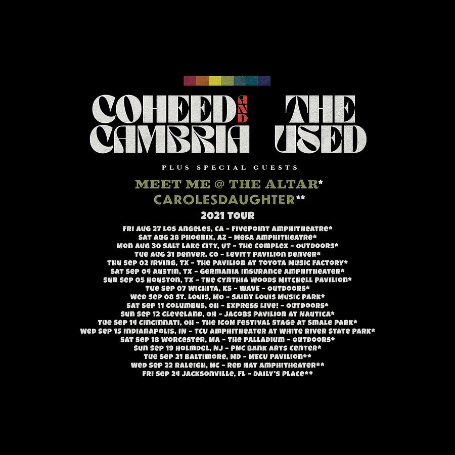 Poster Coheed Cambria And The Used Tour 2021 Dates Sk78 Digital Art By ...