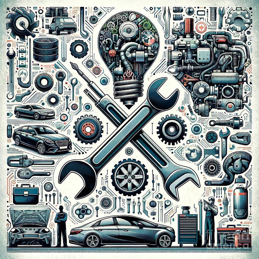 Tool Digital Art - Poster collage of auto industry by Movie World Posters