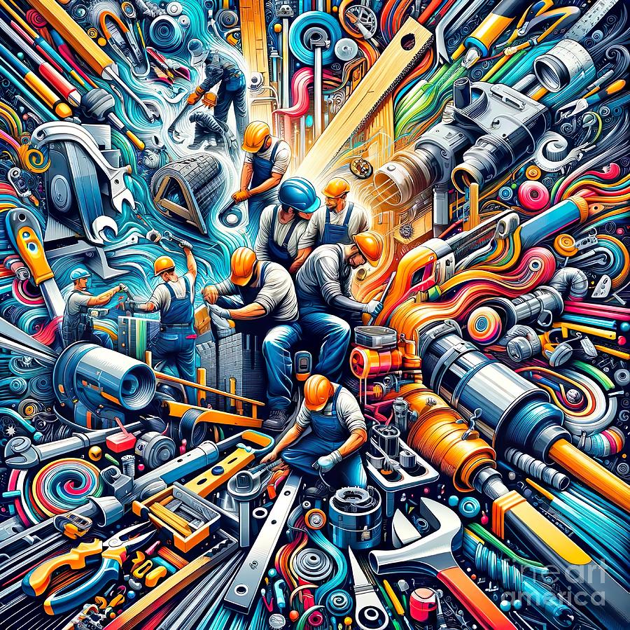 Collage Digital Art - Poster collage of carpentry - 5 by Retro Movie Posters Collage Digital Art - Poster collage of carpentry - 5 by Retro Movie Posters