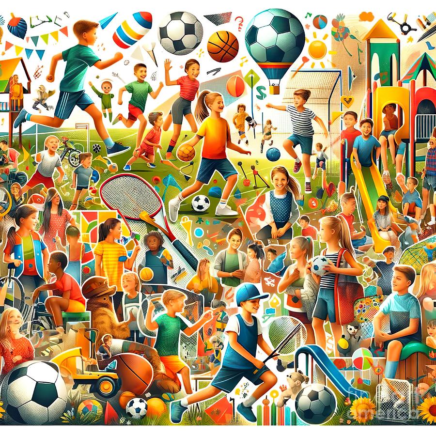 Collage Digital Art - Poster collage of childrens sports -2 by Movie World Posters