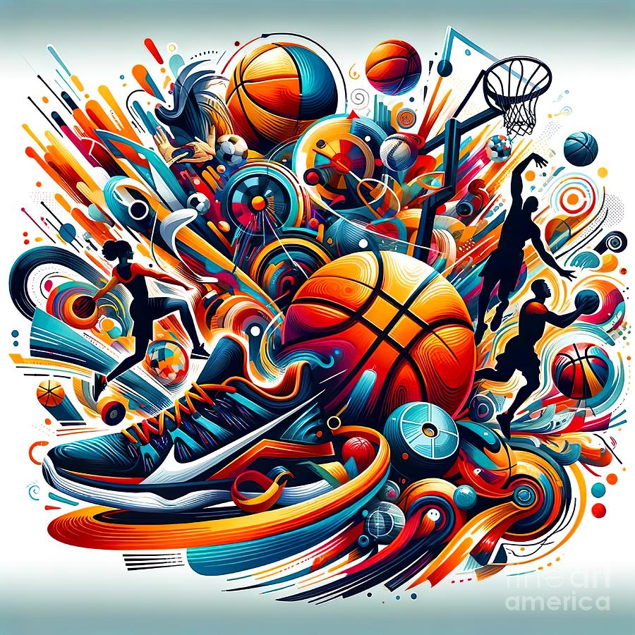 Basketball Digital Art - Poster collage of basketball -2 by Movie World Posters