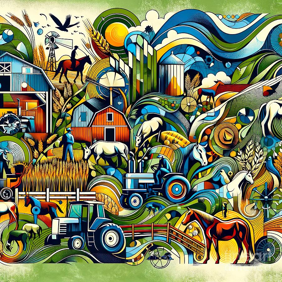 Nature Digital Art - Poster collage of agriculture - 5 by Retro Movie Posters Nature Digital Art - Poster collage of agriculture - 5 by Retro Movie Posters