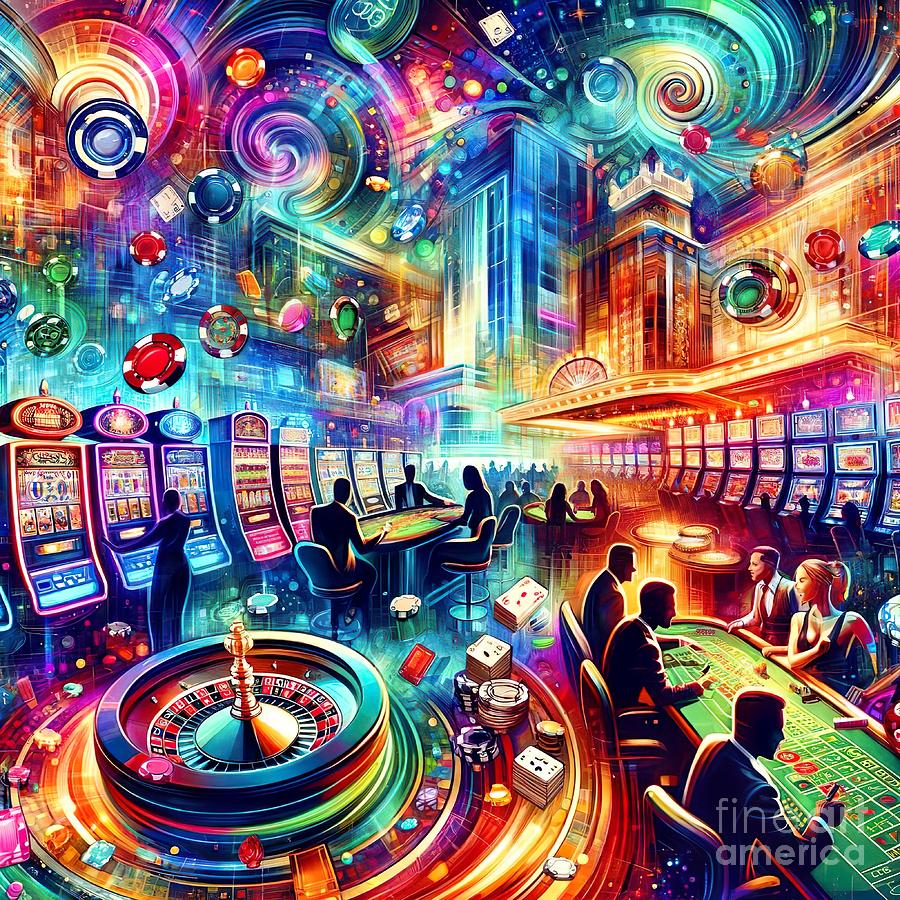 Casino Gambling Digital Art - Poster collage of casino gambling -4 by Movie World Posters