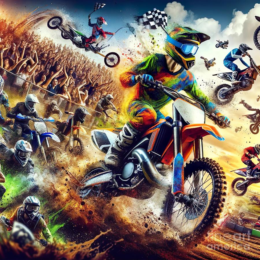 Collage Digital Art - Poster collage of motocross -1 by Movie World Posters