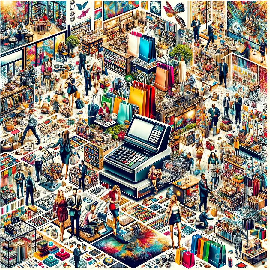 Poster collage of the retail industry -2 Digital Art by Movie World Posters