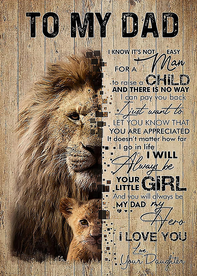 Poster Daughter Lion Dad Digital Art by Gambrel Temple - Fine Art America