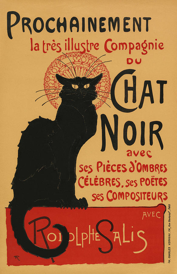 Poster for the tour of Le Chat Noir Painting by Theophile Alexandre ...