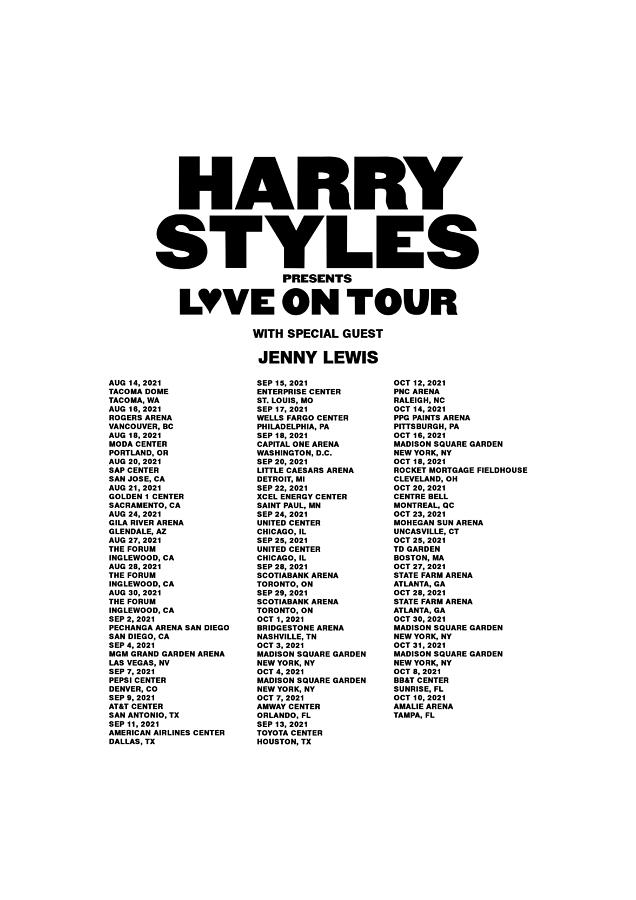 Poster Harry Styles Love On Tour Dates 2021 North American As02 Digital Art By Ajad Setiawan