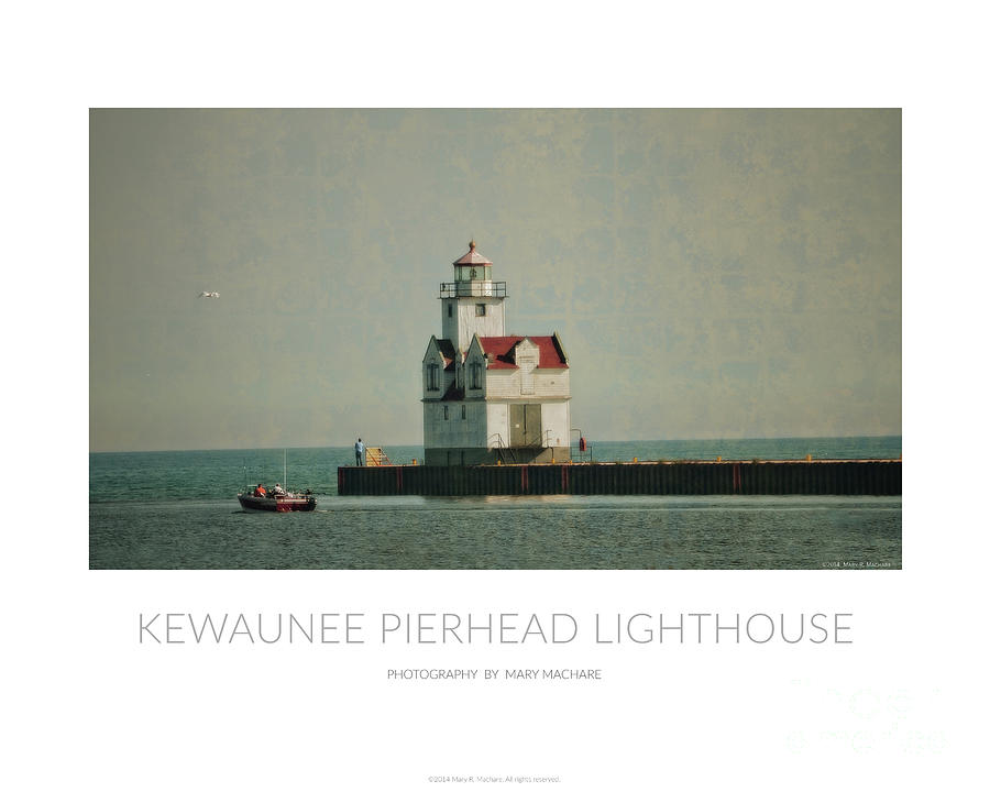 Poster - Kewaunee Pierhead Lighthouse Photograph by Mary Machare