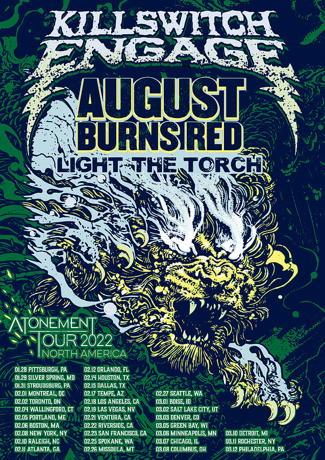 Poster Killswitch Engage Atonement Tour Dates 2022 Sk78 Digital Art by