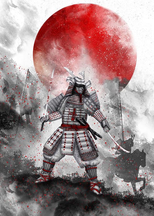 Poster Samurai Japanese Drawing by Ryzen Jhon - Fine Art America