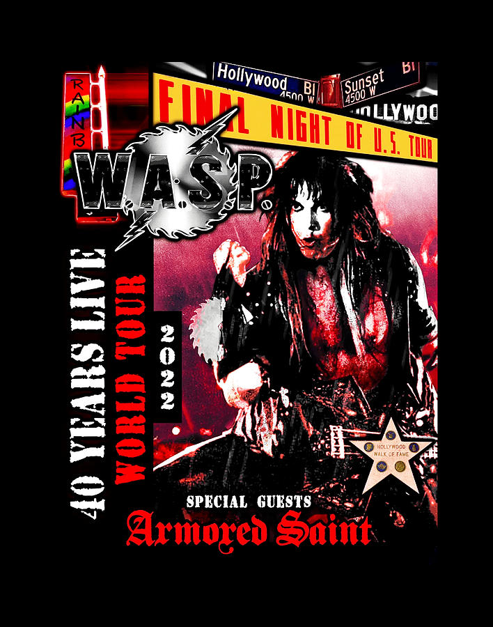 Poster Wasp 40 Years Live World North America Tour 2022 Lj54 Digital ...