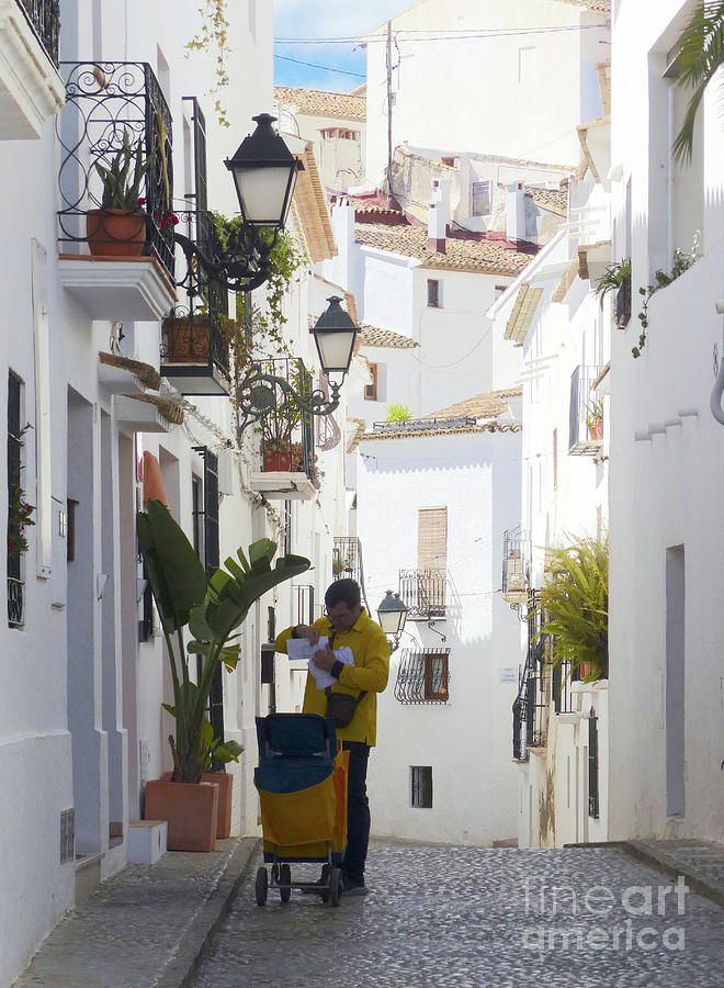 Postman on delivery, Altea, Spain Photograph by Phil Banks