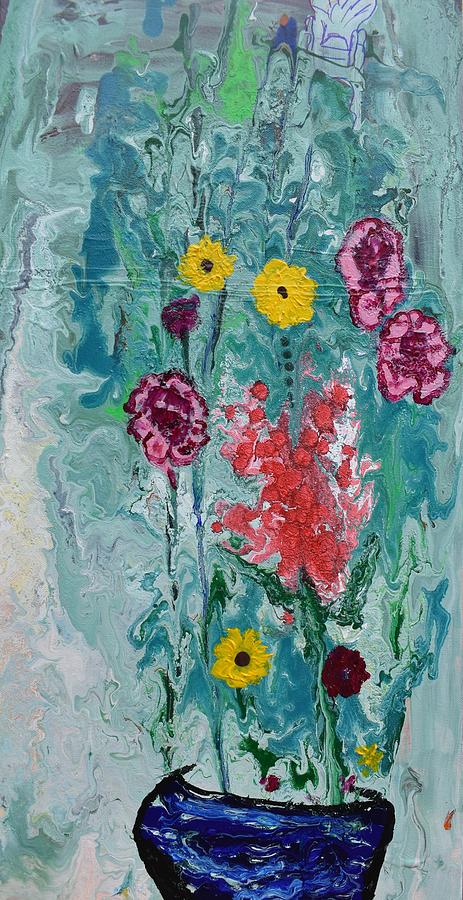 Pot of Flowers Painting by Susan Voidets