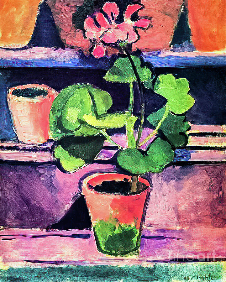 Pot of Geraniums by Henri Matisse 1912 Painting by Henri Matisse