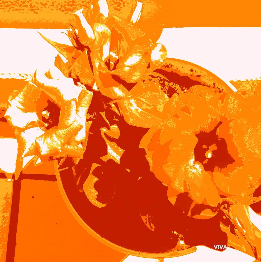 Pot Plant Moderne - Orange Photograph by VIVA Anderson