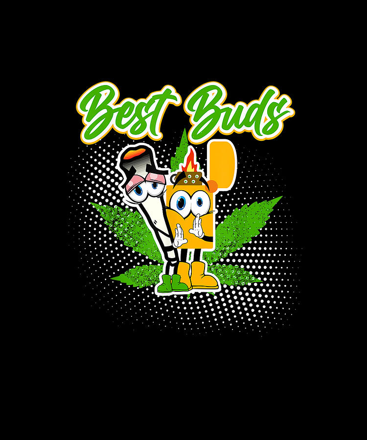 Pot Reefer Best Buds Green Weed Joint And Lighter Pothead Drawing by ...