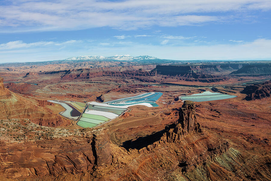Potash Evaporation Ponds - Moab - Aerial Photograph by Alex Mironyuk
