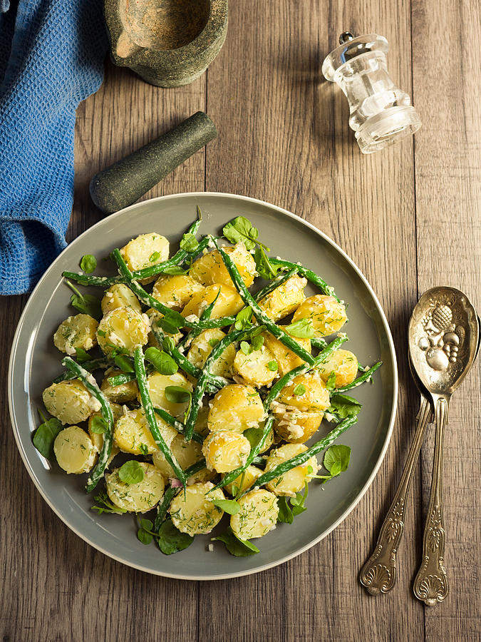 Potato And Green Beans Salad Photograph by Haoliang